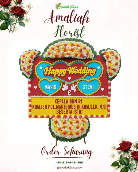 Papan Bunga Pernikahan Bies